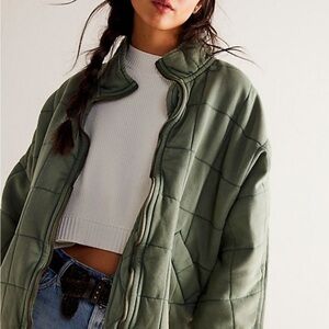 Free People dolman Green Quilted Jacket